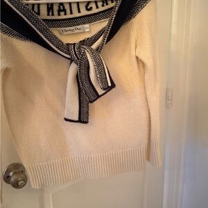 Dior Cream and Black Crew Neck Sweater